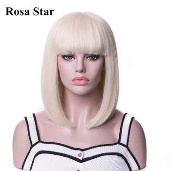 Rosa Star Blondína 613 Bob Parochňa S Syntetické Falošné Vlasy Pre Ženy A Vysokej Teplote Vlákno