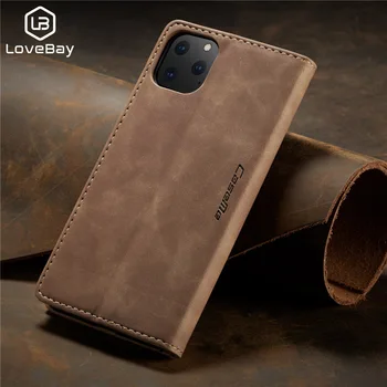 Lovebay Peňaženky, Kožené puzdro Pre iPhone11 Pro XR XS Max 8 7 6 6 Plus Business Adsorpcie Podpora Držiaka Farbou Flip Cover