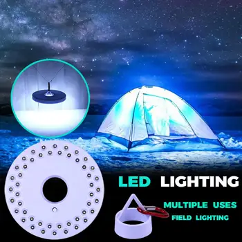 Prenosné Kempingové Svietidlo 48 LED Batéria AA magnet karabína KB501 visí stan na čítanie KB60 UFO biele vlajky Svetlo 21 KLASU okrúhly tvar