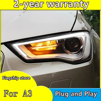 Auto Styling Auto Styling Pre AUDI A3 svetlomety-2016 Pre A3 čelová lampa led DRL predné Bi-Xenon Šošovky, Dvojitý Lúč SKRYL AUTA