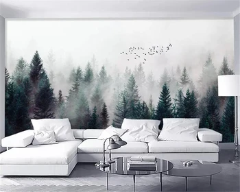 Beibehang Vlastné veľké prírodné 3d tapeta do hmly lesa hmla vták moderné 3d obývacia izba TV pozadí na stenu, tapety na steny, 3 d