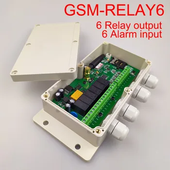 GSM radič SMS remote Control box ( Šesť Relé výstup a 6 alarm vstup, port ovládača )
