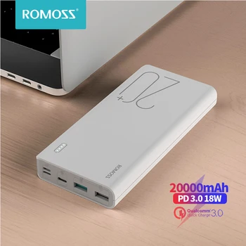 ROMOSS Zmysel pre 6+ Power Bank 20000mAh PD3.0 Rýchle Nabíjanie 20000 mAh Powerbank Externá Batéria Pre iPhone Xiao Mi Huawei