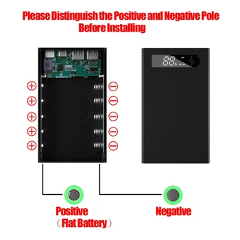 LCD Displej DIY 5x18650 Batérie Prípade Power Bank Shell Bezdrôtové Nabíjanie Box bez Batérie Powerbank Odnímateľný Chránič