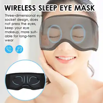 3D Spánku Slúchadlá Bluetooth 5.0 Spánku Maska Bezdrôtový Spánku Očná Maska Slúchadlá Cestovné Oko Odtieňoch s Nabíjací Kábel, Handsfree