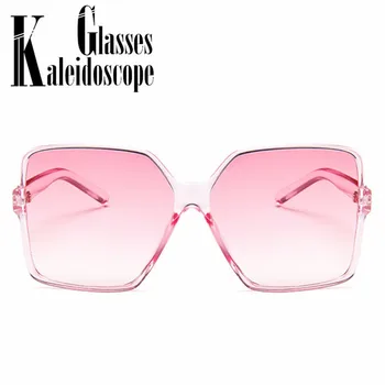Nadrozmerné Okuliare Ženy, Luxusné Značky Vintage Veľké Rámom Slnečné okuliare Gradient Odtiene Čiernej Ružové Okuliare UV400 Ženské Okuliare