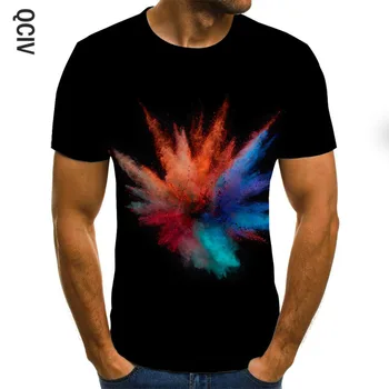 Vysoká Kvalita Teplej Predaja T-Shirt pánske Krátke Rukáv v Pohode Farebné pánske T-Shirt Značky Lete Mužov 3D T-Shirt