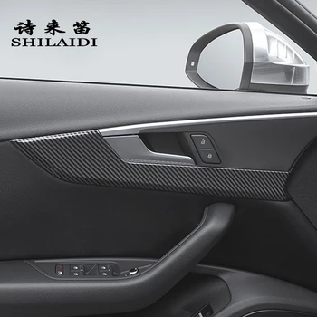 Carbon Fiber Interiérové Dvere Panel Dekoratívne misa Zahŕňa Výbava Pre Audi A4 B9 A5 Auto Styling Dvere, Rukoväť, Nálepky, Auto Príslušenstvo