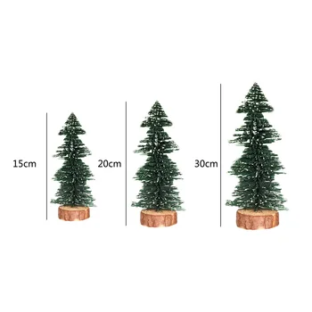 Mini Vianočné Dekoratívne Strom Ploche Mini White Plavidlá Pagoda Deodar Vianočné Dekorácie, Ozdoby 15 cm 20 cm 30 cm