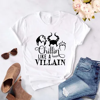 Chillin ako Darebák Ženy tričko Bavlna Bežné Lumbálna Funny t-shirt Dar Pani Yong Dievča Top Tee Kvapka Loď ZY-292