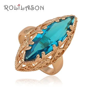 Zirkón Zlaté Modré Crystal Módne Šperky Prstene, Šperky pre ženy strany USA Veľkosť #7#8#9 JR2022