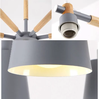 Nordic Drevený Luster Moderný Prívesok Svetlo Macaron Visí Lampa LED Luster Osvetlenie pre Obývacia Izba, Spálňa Celling Svetlo