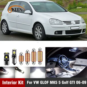 12pcs bezchybné Auto LED Žiarovka Auto Interiéru Svetlo Držiak pre VW Volkswagen GLOF MK5 5 Golf je GLAXAY 2006-2009 Canbus Dome Mapu Svetlo