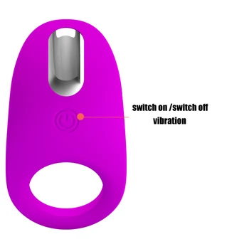 Pekná Láska USB nabíjateľné 7 Rýchlosť vibračný penis silikónový krúžok na penis krúžok na penis rozšírenie dick krúžok sex produkty
