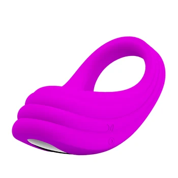 Pekná Láska USB nabíjateľné 7 Rýchlosť vibračný penis silikónový krúžok na penis krúžok na penis rozšírenie dick krúžok sex produkty