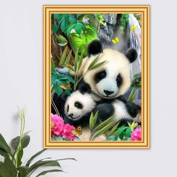 5D DIY Diamond Maľby Zvierat Panda Cross Stitch Auta Plné Námestie Kolo Vŕtať Výšivky Diamond Mozaikový Obraz Domova Darček