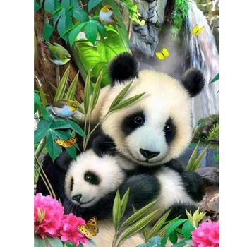 5D DIY Diamond Maľby Zvierat Panda Cross Stitch Auta Plné Námestie Kolo Vŕtať Výšivky Diamond Mozaikový Obraz Domova Darček