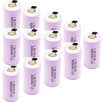 15pcs kvalitné batérie nabíjateľné batérie sub batérie SC batérie 1.2 v tab 3000 mah pre elektrické nástroje