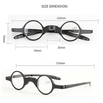 Nový skladací pánske okuliare na čítanie ultra ľahký prenosný dámy okrúhle okuliare na čítanie na odoslanie okuliare box