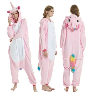 2020 Ženy Onesies Unisex Zimné Anime Onesies Deti Odev Anime Kostýmy Dospelých Flanelové Sleepwear Ženy Pajama Nastaviť
