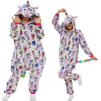 2020 Ženy Onesies Unisex Zimné Anime Onesies Deti Odev Anime Kostýmy Dospelých Flanelové Sleepwear Ženy Pajama Nastaviť