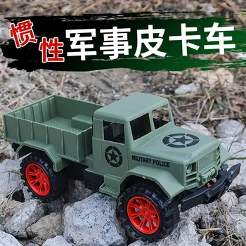 Veľké Baby Auto Anime Detí Zotrvačnosti Vojenské nákladné auto Pickup Army Zelená Darček Model Kút Park Chlapec, Hračky pre Deti od 3 do 6 Rokov