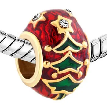 Vianočný strom kríža vták veľkonočné vajíčko kúzlo korálky fit Pandora kúzlo náramok žena skutočné DIY šperky robiť