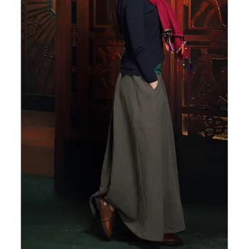 2019 Jeseň Zima Veľké Plus Veľkosť 7XL 6XL XXXXXL Vintage Bežné Bavlnené Obliečky Žena Skladaný Maxi Sukne pre Dámske dizajnér