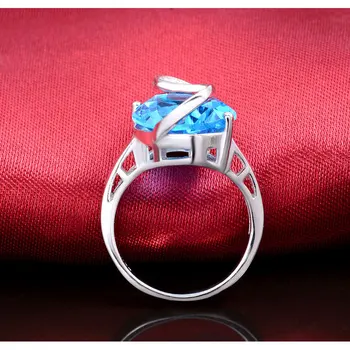 Pevné Reálne 925 sterling silver Multi-farba modrá módne zásnubný Prsteň pre Ženy prst veľké chrismtmas strany darčeky, šperky R689