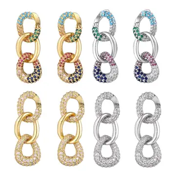 HECHENG 1pc cz farebné twist náušnice pre ženy veľkoobchodných reťazcov tvar módne náušnice cooper šperky accessries
