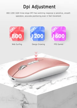 Tichý Wireless Mouse 2.4 G Ergonomické Myši 1600DPI 5 Tlačidlo Optických Myší Počítačová Myš S USB Prijímač Pre PC, Notebook
