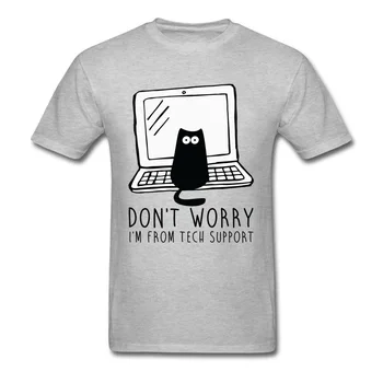 Počítačový program cat vytlačené T-shirt najnovšie bavlna T-shirt cat software programátor technická podpora 3D zábavné cat T-shirt