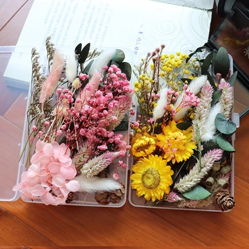 1 Box Mix Reálne Sušené kvety Suché Rastlín Pre Epoxidové Aromaterapia Sviečka Živice Prívesok DIY Príslušenstvo Náhrdelník Šperky Robiť Plavidlá