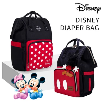 Disney Roztomilý Minnie Mickey Červený Plienka Taška Nepremokavé Starostlivosti O Dieťa Múmiový Taška Materskej Batoh Veľké Nappy Taška Materskej Taška