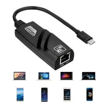 USB C Gigabite Ethernet USB-C do RJ45 Lan Adaptér pre MacBook Pro/Galaxy S9/S8/Poznámka 9 Typu C, USB Ethernet Externé Sieťové Karty