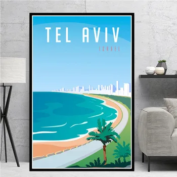 World Travel Mesto Krajiny Taksim Tel Aviv Toronto Moderného Maliarstva Plagát Vytlačí Wall Art Obrázky Domova quadro plakat
