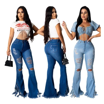 Otvor Chudnutie Tassled dámske Jeans dámske Nohavice Factory Priamy Predaj Hot Predaj Letné Módy Sexy dámske Džínsy