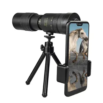 4K 10-300X40MM Super Telephoto Zoom Monocular Telescope Waterproof for Smart Phones Bird Watching/ Hunting/ Camping