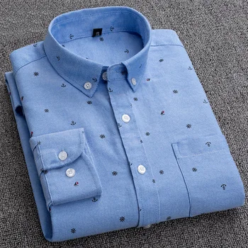 2020 Nové Pruhované Tričko Pánske Bavlna Vysokej Kvality Mens Business Bežné Tričko s Dlhým Rukávom Muž Spoločenské Šaty Flanelové Košele 4XL