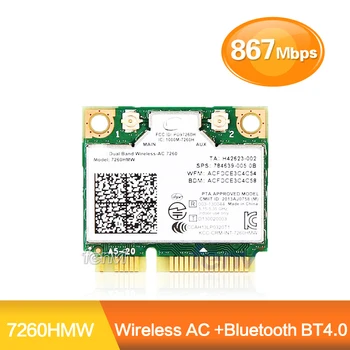 Fenvi WiFi Adaptér dvojpásmový Bezdrôtový Wifi Karta pre 7260AC 7260HMW Half Mini PCI-E 2.4 G/5 ghz 867M Bluetooth 4.0