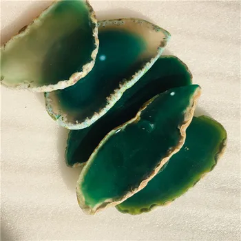 5pc Veľké zelené Achát Plátok Geode Polished Quartz Crystal