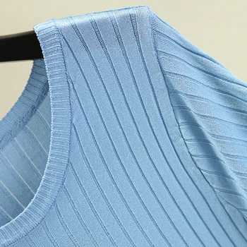 Krátke Sleeve T-shirts Ženy tvaru Pletenie Voľné Letné Ice-hodváb Pevné kórejský Štýl Dámske Topy Bežné Štíhla 8-farba Elegantné Nové
