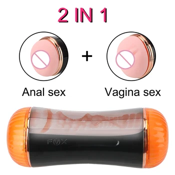 10 Rýchlosti Automatické Muž Masturbator Dual channel Análny Pošvy Masturbácia Pohár Sexuálne Hračky pre Mužov Sex Stroj