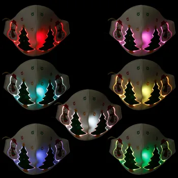 Rýchle Dodanie LED Maska Vianočné Žiariace Maska Vlákniny Svetlo Farebné Slučky Úst Pokrýva Obväz Máscara de algodón Strany Masque
