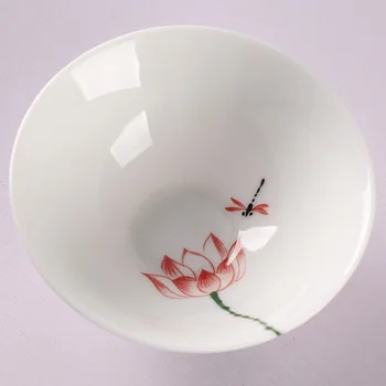 Čínsky štýl, Ručne Maľované porcelánovú Šálku čaju 1pcs,biele keramické pece Top Triedy Porcelánu Kung Fu Teacup,zelený čaj pohár