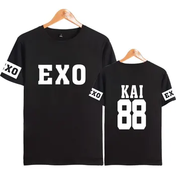 Kpop EXO Kay Sehun Xiumin Baekhyun Terra Nálepky T-shirt Ženy Tričko EXO Harajuku EXO Fanúšikov Top Tee Tričko Homme