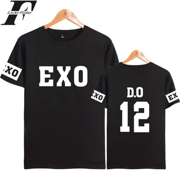 Kpop EXO Kay Sehun Xiumin Baekhyun Terra Nálepky T-shirt Ženy Tričko EXO Harajuku EXO Fanúšikov Top Tee Tričko Homme