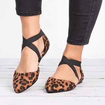 YAERNI ženy ploché topánky Leopard tlač Módne Ukázal Prst Ploché Bežné ploché Jednej Topánky zapatos de tacon plataforma