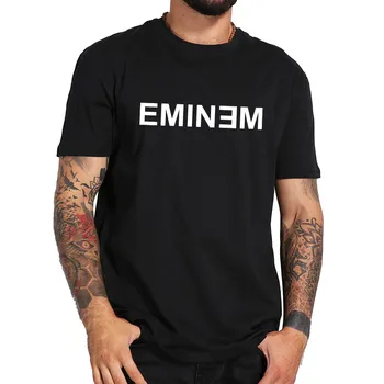 Eminem T Shirt Rapper Tričko Single Obnovy Písm. E Dizajn Krátke Rukáv Tričko Bavlna Základné Topy