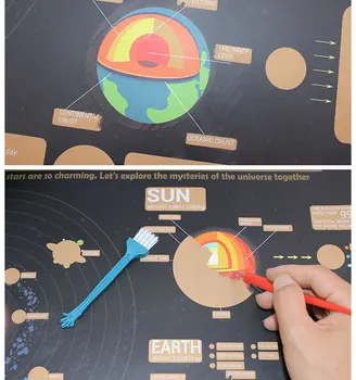 2019 najnovšie poškriabaniu mapu veľké čierne zlato poškriabaniu mapa vesmíru, slnečnej sústavy mapu vedy vyučovanie geografie zariadenia stenu grafu